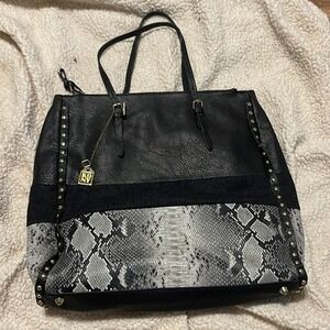 Kelsi Dagger Black Leather/suede/faux snake‎ skin